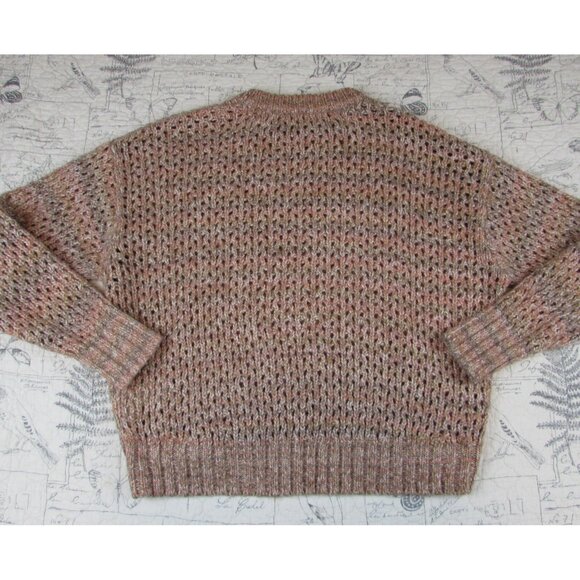 euc Madewell Space Dyed Open Knit Sweater Ginger Crewneck Relaxed Cozy Wool S - Picture 9 of 11